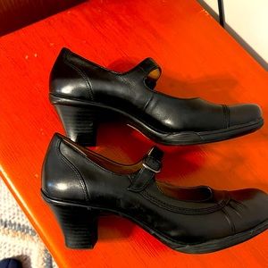 Black Mary Jane heel. All day comfort.Half size too big, added heel grips.